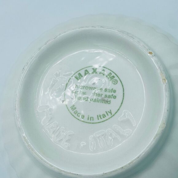 Vintage Hand Painted Blue Yellow Flower Serving Bowl La Primula MAXAM Italy - Picture 6 of 10